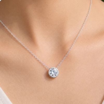 Dây chuyền bạc liền mặt bạc 925 đính đá