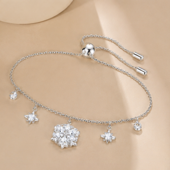 Lắc Bạc 925 Đính Đá Hoa Tuyết Ánh Kim N6Jewelry - Ảnh 3