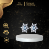 Bông Tai Bạc S925 N6 Jewelry Hình Bông Tuyết Đính Đá Xanh Dương Cao Cấp