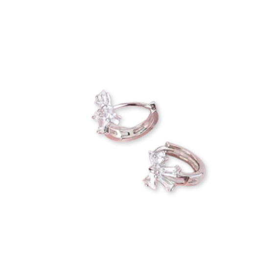 Bông Tai Bạc S925 N6 Jewelry Dáng Vòng Tròn Đính Nơ - Ảnh 2