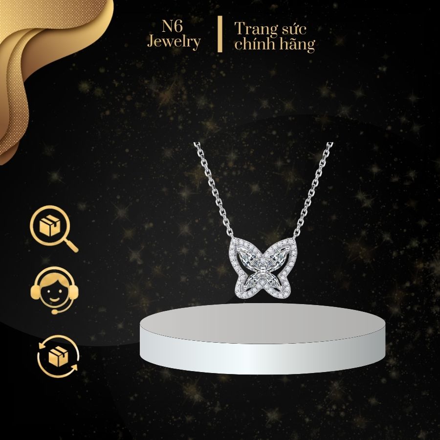 Dây chuyền bạc nữ bướm đính đá trưng bày N6 Jewelry