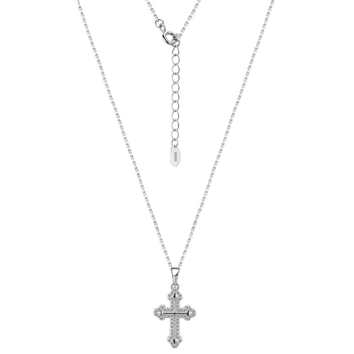 Dây chuyền bạc nữ mặt thánh giá đính đá N6 Jewelry